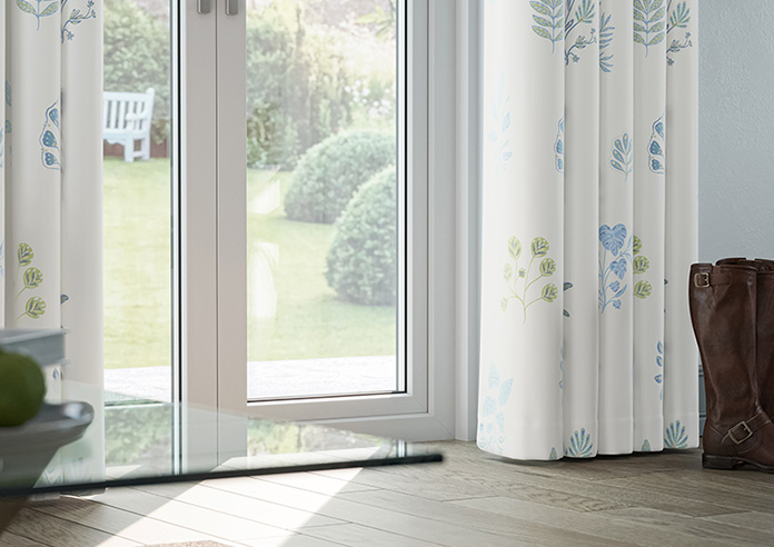 Botanical Velvet, River Blue - Made to Measure Curtains - Image 5